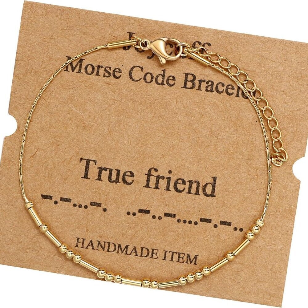 Friendship Morse Code Bracelets for Women Stainless Steel Gift for Best Friends